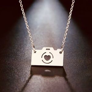 Silver Camera Pendant Necklace.